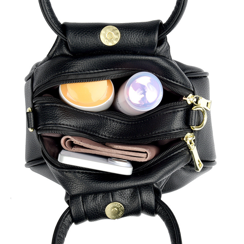Free Shipping Mom Bag Middle-aged Luxury Top Layer Soft Cowhide Bag 2025 New Women's Double-layer Small Handbag Crossbody Soft Leather Designer W