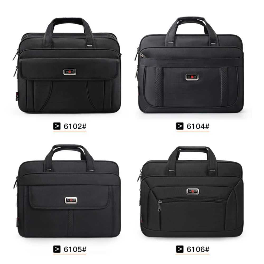 Business mens briefcase canvas waterproof large capacity 15.6 inch laptop bag work bag business bag official office bag W250610
