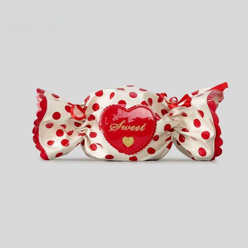 New Cute Candy-Shaped Single Shoulder Crossbody Creative Handbag Heart Letter Bag for Women