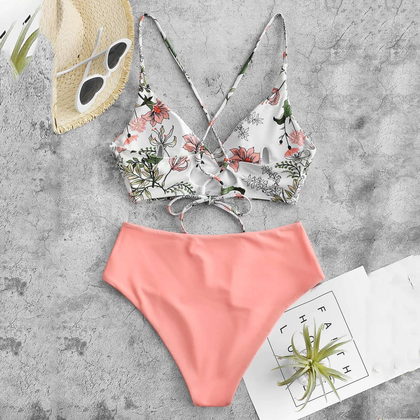 New 2025 Bikinis Floral Swimsuit Swimwear Sexy Push Up Bikini Set Two Piece Bathing Suits Biquini Women's Swimming Suit