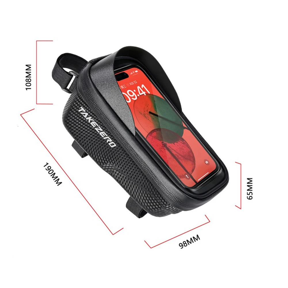 Touch Screen Bicycle Frame Top Tube Bag Light Barrier Waterproof Bike Pouch Phone Case Hard Shell Case Cycling Accessories 250610