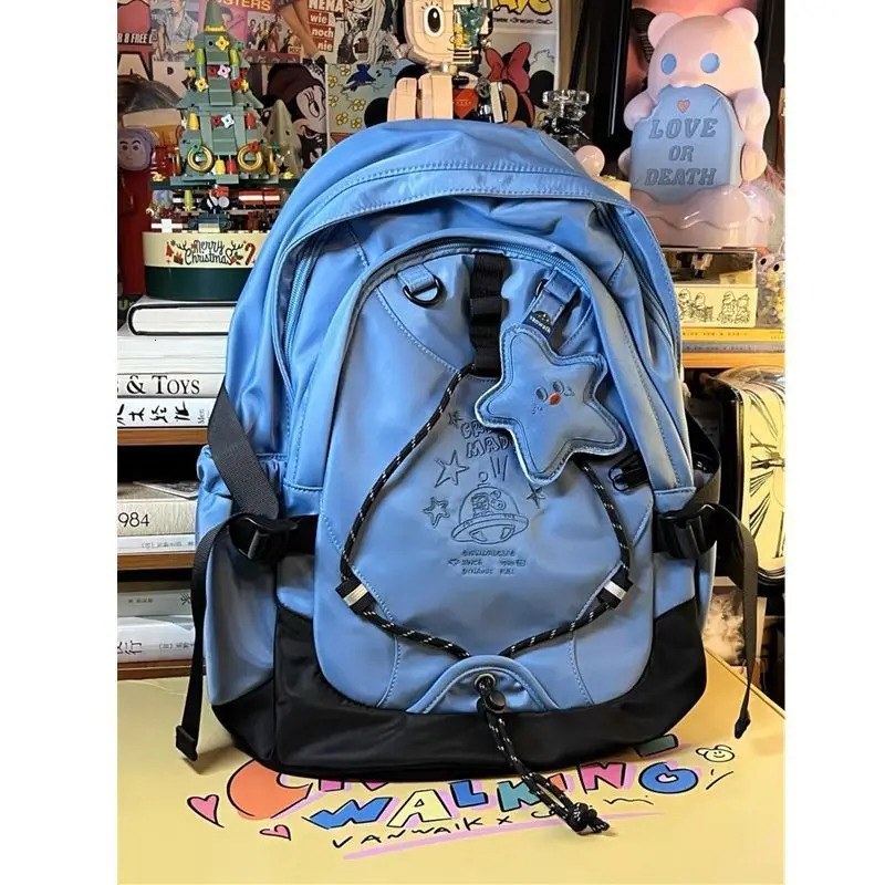 Miyagawa High School Student Backpack with Star Pendant Lightweight Backpack Sweet Fashion Preppy Style Backpacks 250606