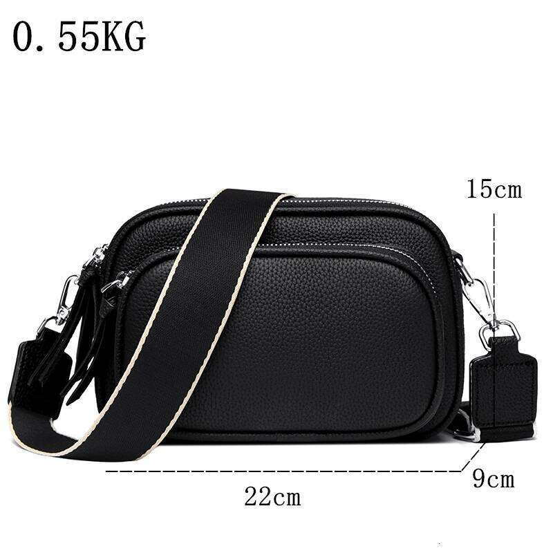 100%Genuine Leather Crossbody For Women Shoulder Messenger Bag Handbag Female Solid Color Cowhide Multilayer Tote Sac