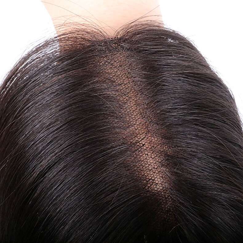 Swiss Net Hairpiece Full Hand-Woven Freestyle Parting Women's Heightening Crown Covering Gray Volume Enhancer Top Hair Patch