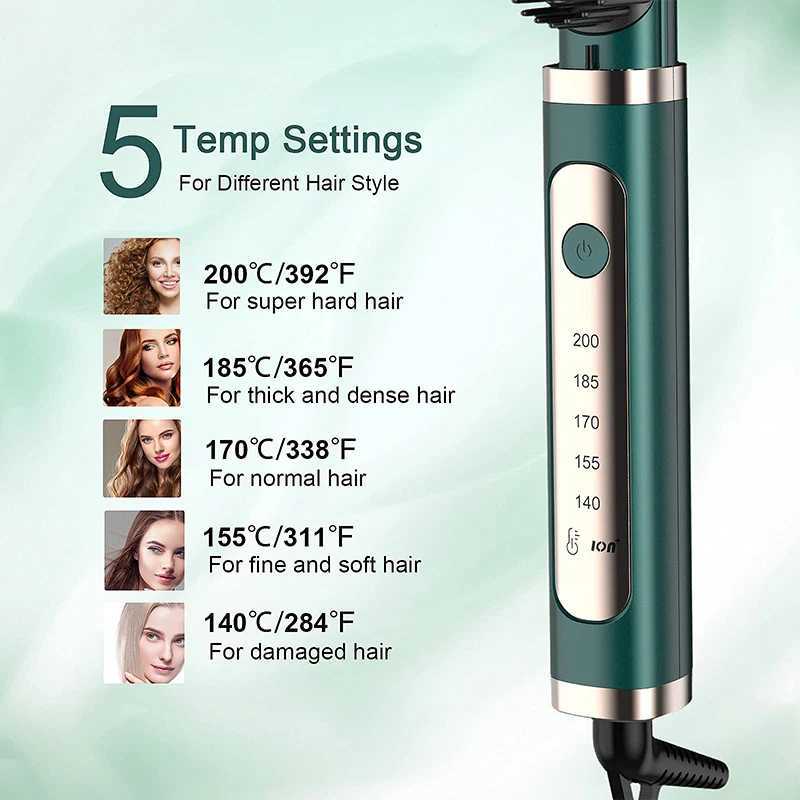 Multifunctional 2 in 1 Negative Ion Ceramic Electric Heat Brush Hair Straightener Hair Styling Tools Heating Comb W250610