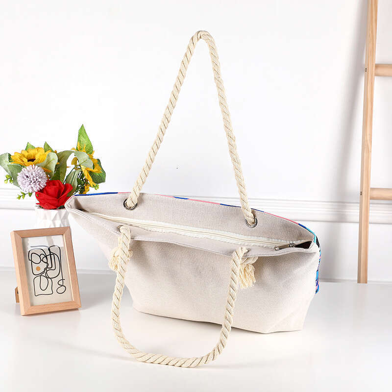 New Digital Print Single Shoulder Canvas Travel Large Capacity Beach Bag