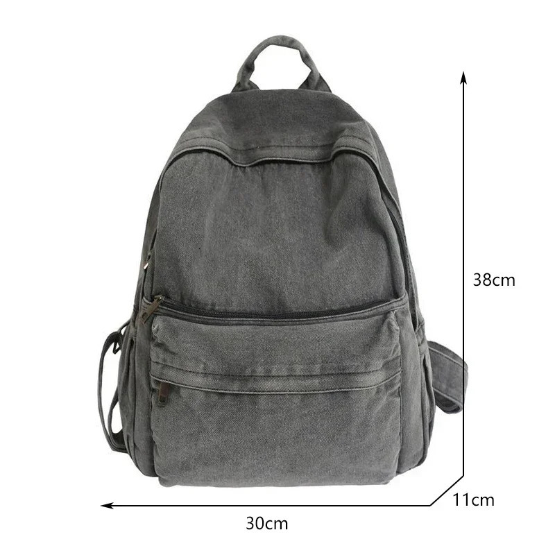 Gray Denim Backpack Womens Leisure Travel Outing Shoulder Bag Female Fashion Schoolbags Suitable For And Mochila 250606