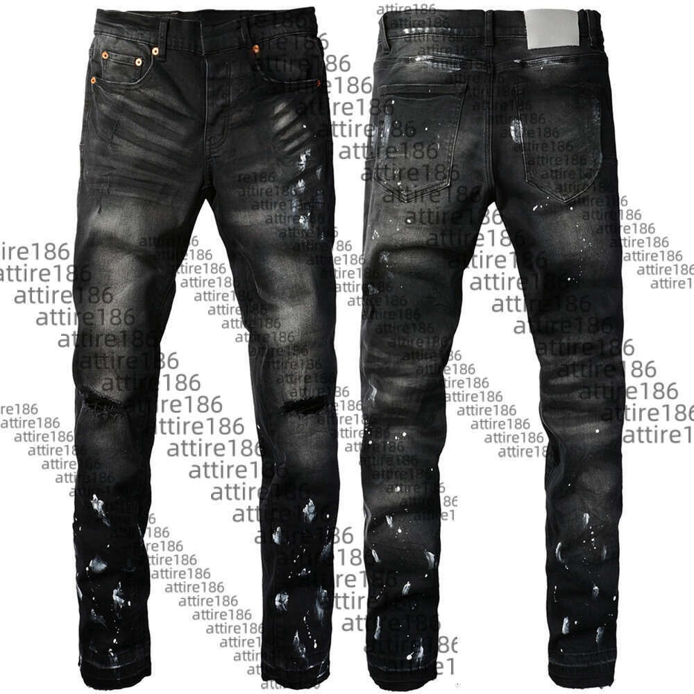 purples mens designer skinny jeans men pencil pants hole cotton print hip hop black jeans streetwear white trousers fashion pants high-end quality sli