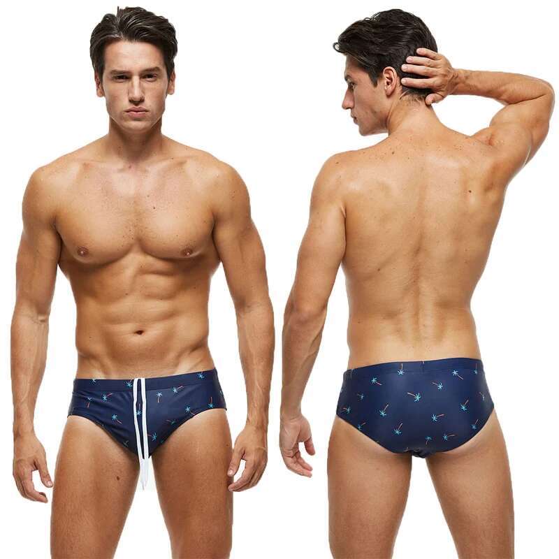 2025 Datifer New Mens Swim Briefs Sexy Short Homme Push Breathable Pad Men's Swimsuit Shorts Underpants Puls Size Swimsuir
