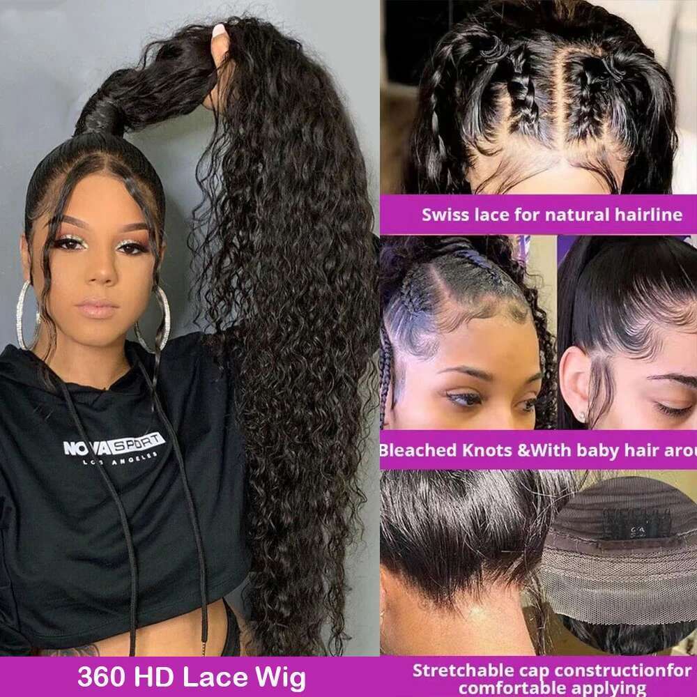 30 40 Inch Loose Deep 13x6 Hd Frontal 360 Full Curly Human Hair Wigs for Women 13x4 Water Wave Lace Front Wig