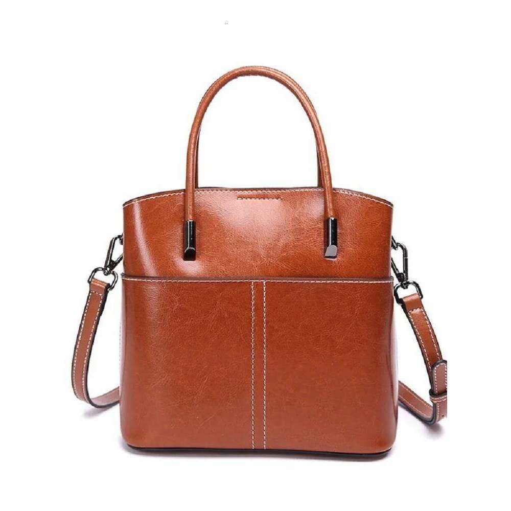 100% Genuine Leather Women Bucket Casual Ladies Crossbody Hand High Quality Cowhide Commuter Shoulder Bag For Girls