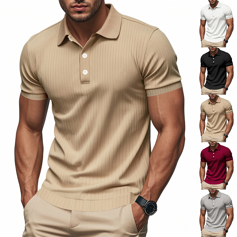 polo shirt mens designer t shirt Summer Men's T-Shirts Quick-Dry Ice Silk Stretch Polo Shirts Short-Sleeve