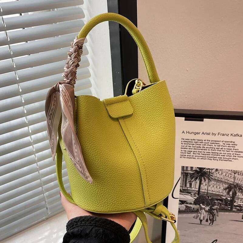 Fashion Women Crossbody Autumn Winter Shoulder Brand Design Bucket Bag Ladies PU Leather Portable Hand Bags