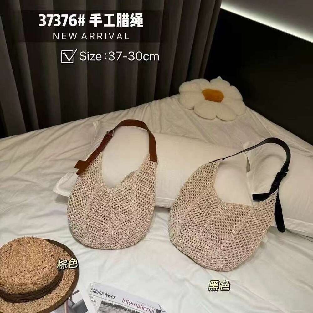 2025 Summer New Handmade Straw Woven for Women Genuine Leather Vacation Beach Tote Fashion Shoulder Crossbody Bag