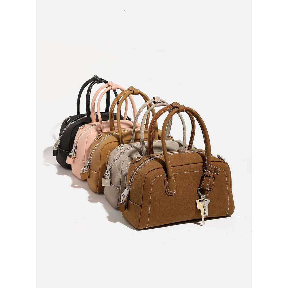 2024Fall And Winter New Boston Women's Niche Style Large Capacity Retroeasiest For Match Crossbody Satchel Bag