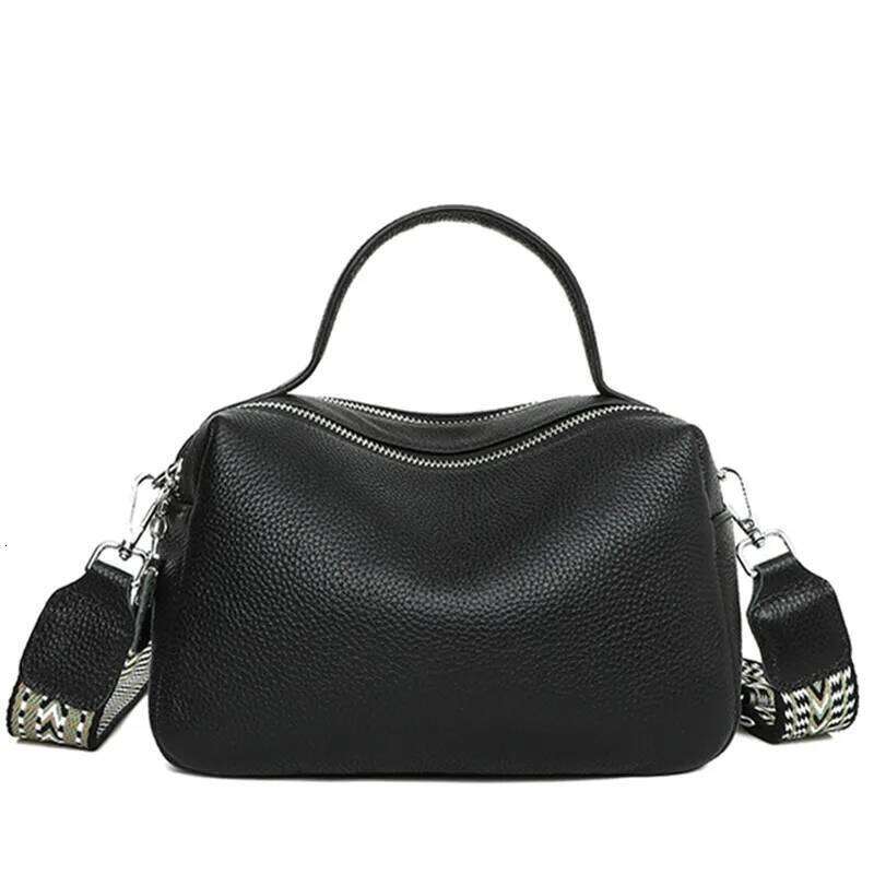 Soft Genuine Leather Handbag Women Shoulder Messenger Bag Solid Color Cowhide Tote Fashion Female Crossbody Sac
