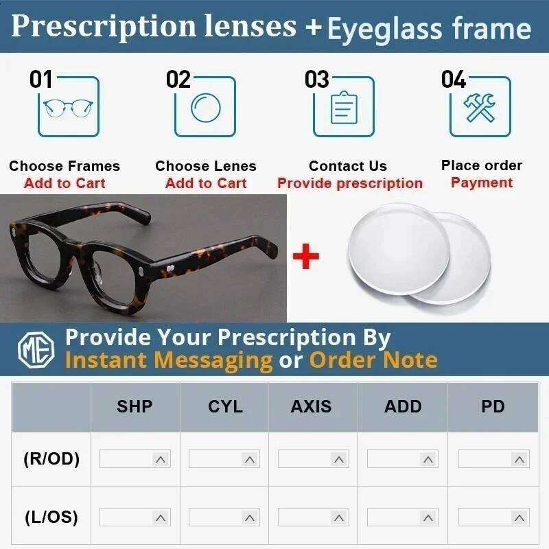 Men Glasses Frame Fashion Thick Acetate Square Designer Brand Myopia Eyewear Handmade Optics Women Prescription Eyeglasses