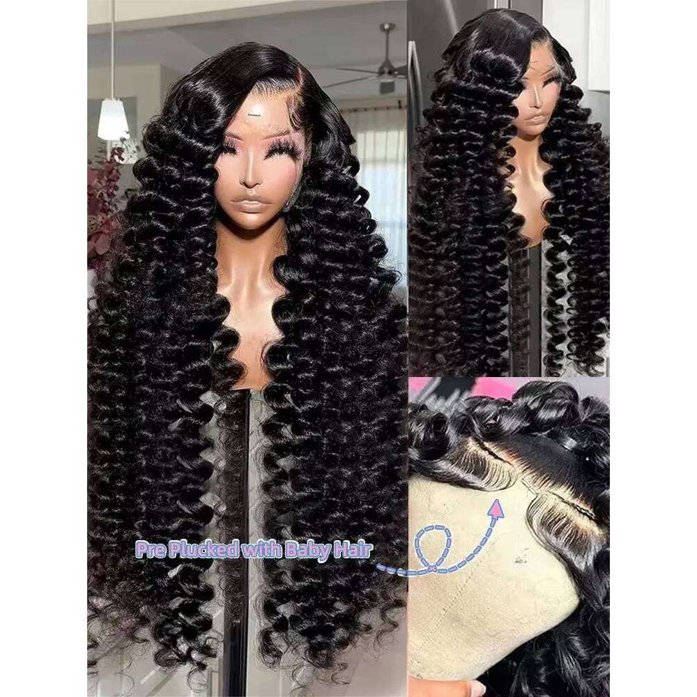 30 Inch Loose 13x6 HD Front Human Hair Brazilian 250% Water Deep Wave Wigs 13x4 Lace Frontal Wig For Women