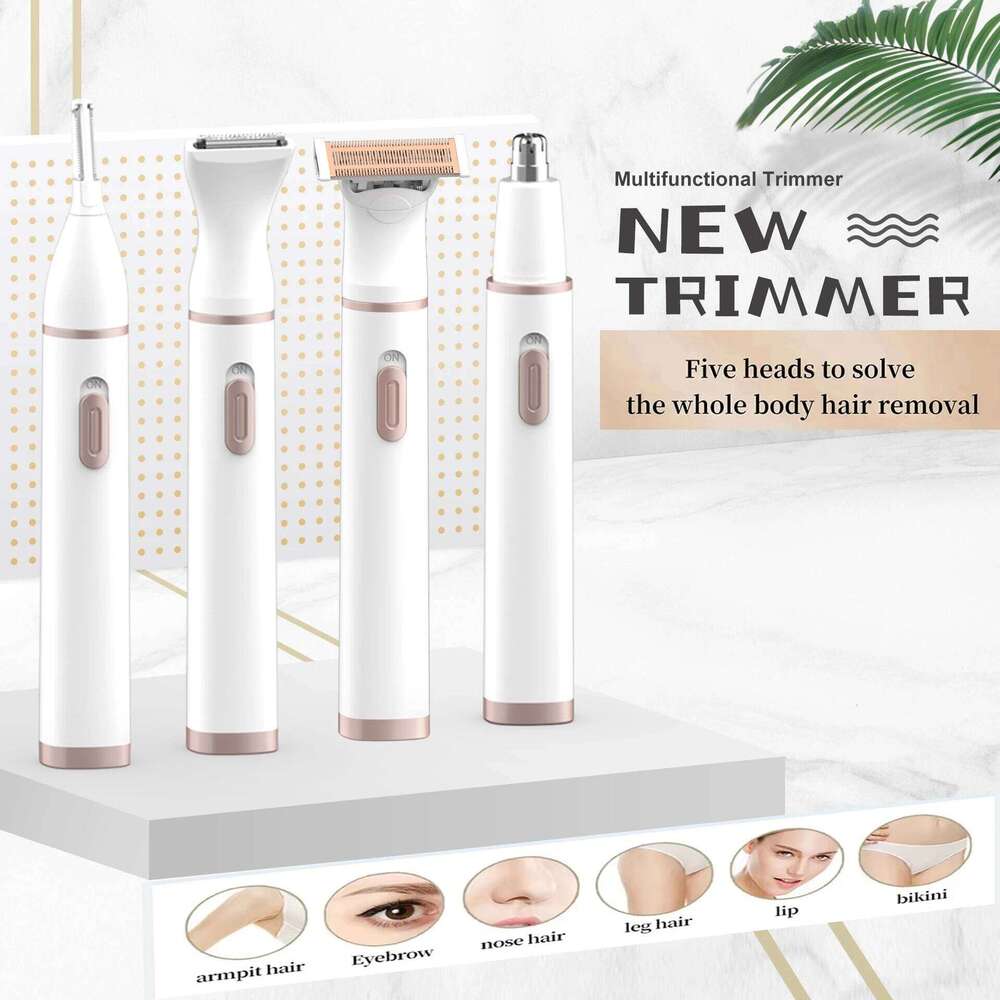 5 in 1 Multifunctional Women Painless Eyebrow Face Trimmer Razor Lady Facial Body pubic Tummy hair trimmer women