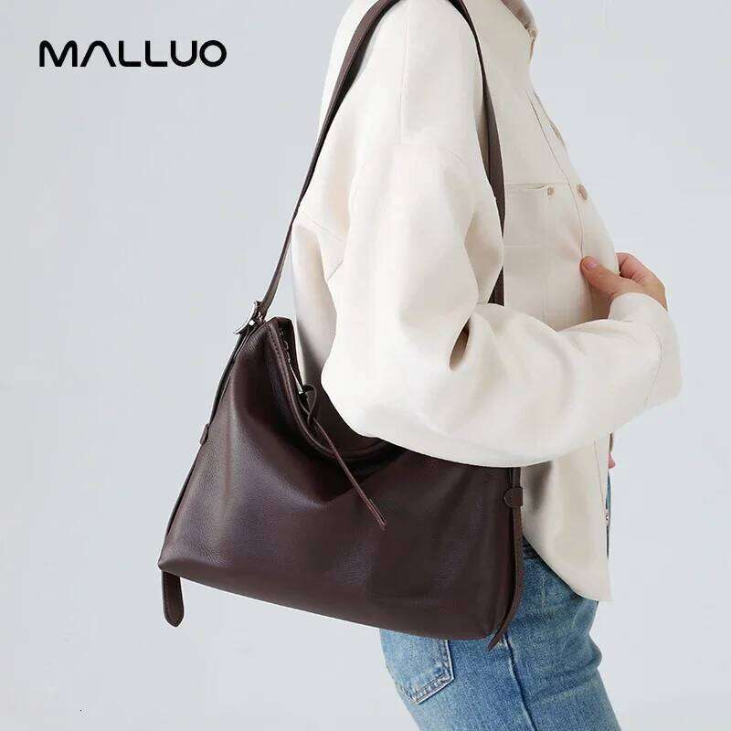 Cowhide Genuine Leather Handbags Women Casual Shoulder Bag Female Fashion Shopping Retro Large Designer Ladies Bags New