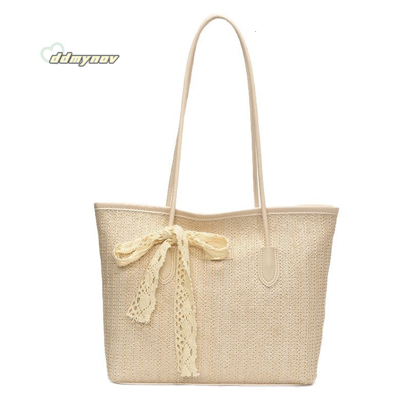Trendy Fashion Large Capacity Straw Tote for Women 2025 New Casual Beach Vacation Shoulder Underarm Bag ddmynov