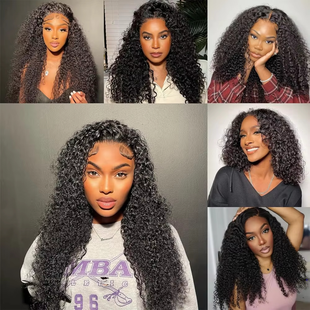 Kinky Curly Human Hair Bundles Brazilian Remy Hair Weave 100% Human Hair Extensions 10-32Inch 1/3/4pcs Bundles 3 Bundles Human Bundle Curly Hair for B