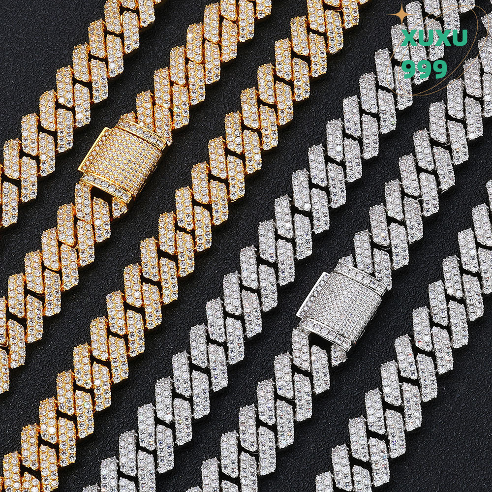 OACOCA Hip Hop 14mm Zircon Cuban Iced Out Necklace for Men Fashion Chains Gold Plated Necklace Charms Chunky Necklaces Women Wholesale