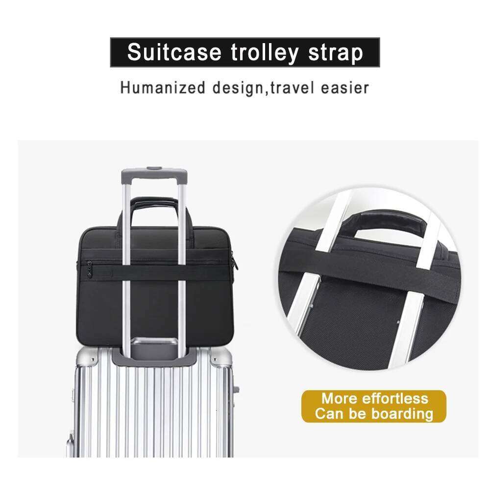 Large-Capacity Business Briefcase 15.6 Inch 17 19 Inches Laptop Men's Waterproof Canvas Document Work Office Bag Offical