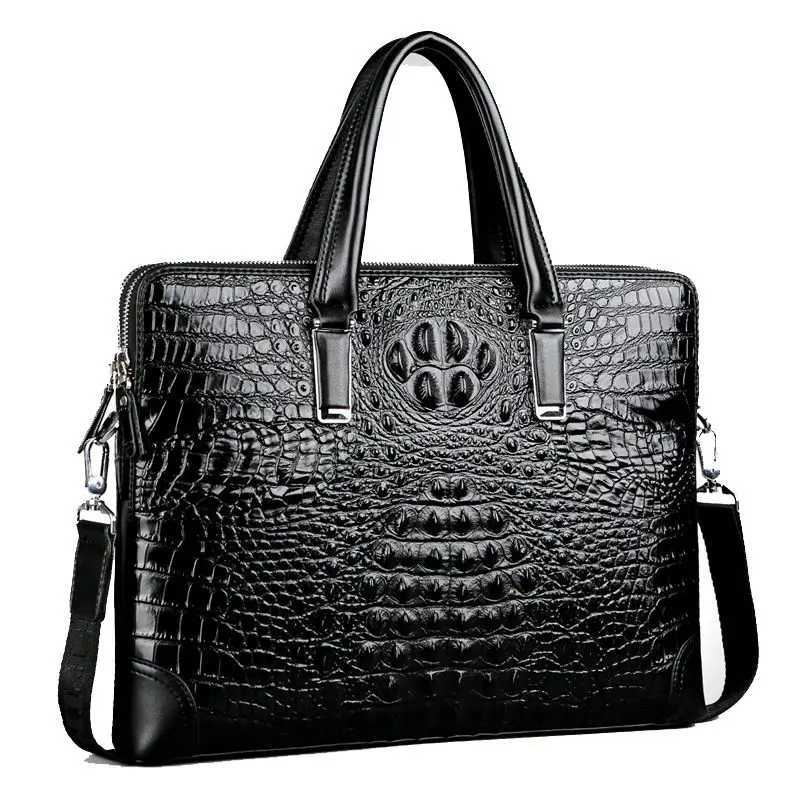 2024 New Luxury PU Leather Business Alligator Mens Briefcase Male Shoulder Bag Men Messenger Laptop Design Computer Bag W250610