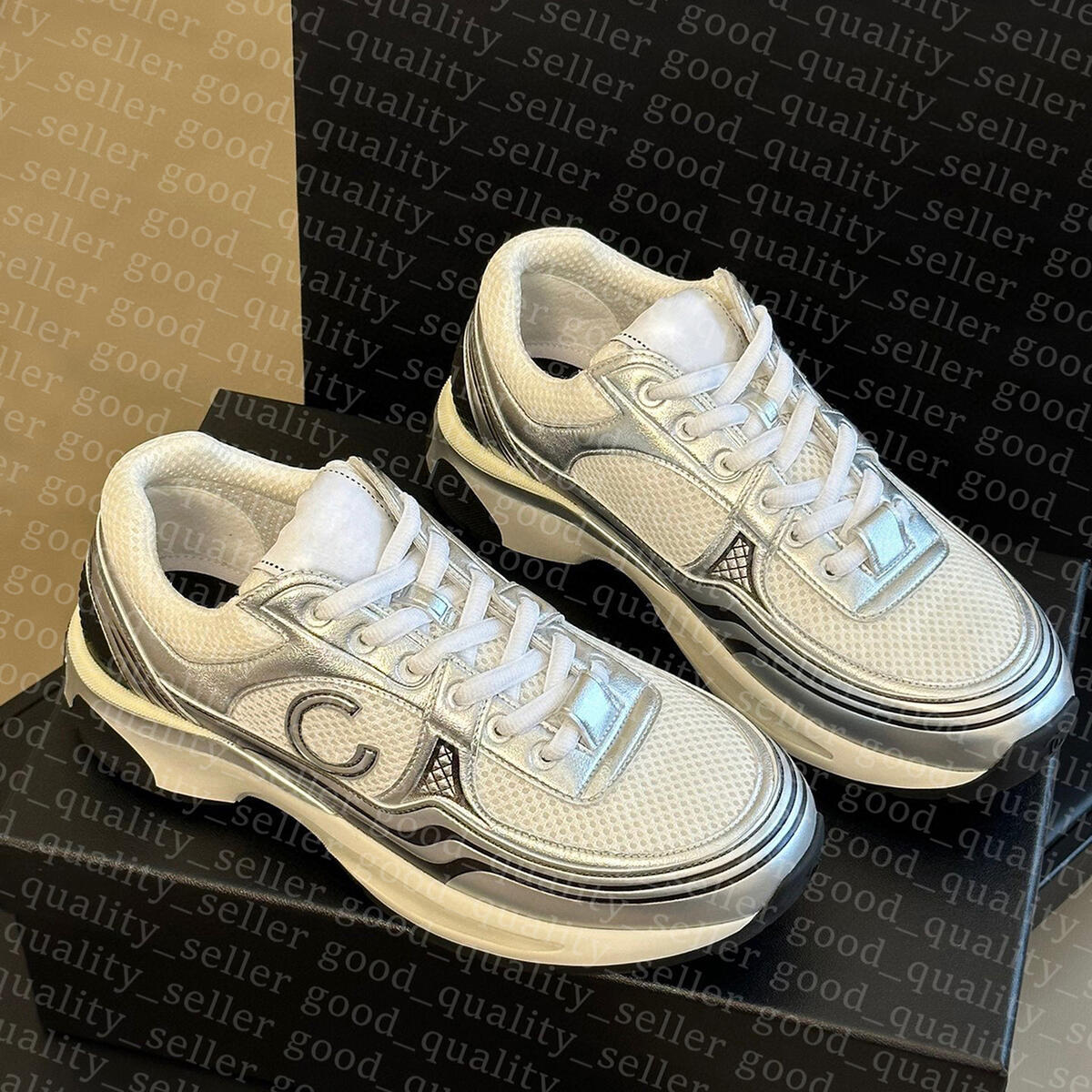 Designer Sneakers Shoes Leather Sport Runner Lace Up Running shoes Shoe Calfskin Nylon Reflective New Fabric Suede Effect Sneakers eur 35-43