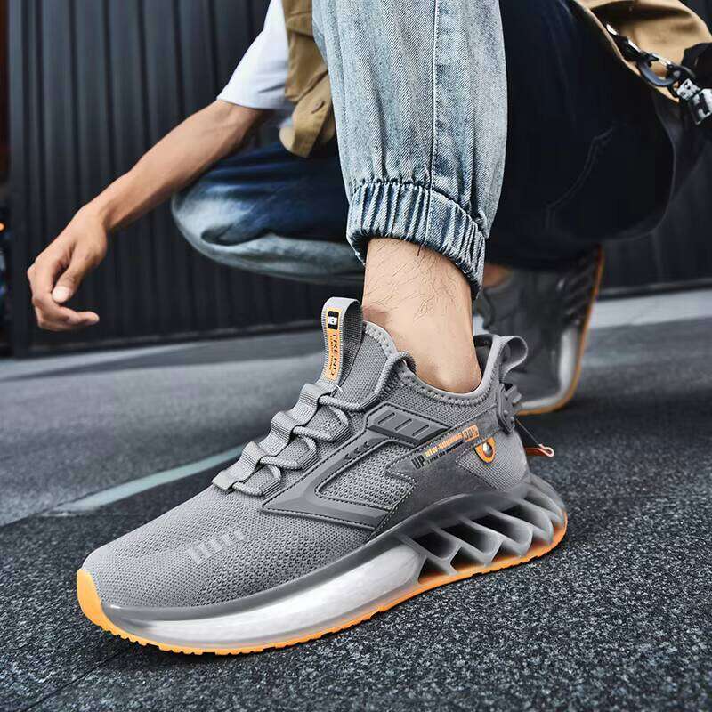 New High-quality High-elastic Flying Woven TPU Blade Bottom Casual Sneakers Men's Trendy Sports Shoes