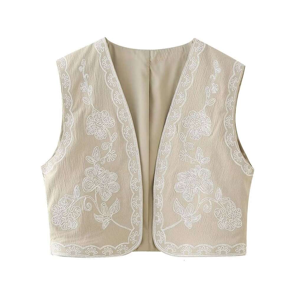 Autumn New Style Simple Versatile Embroidered Cardigan Vest68923 B5