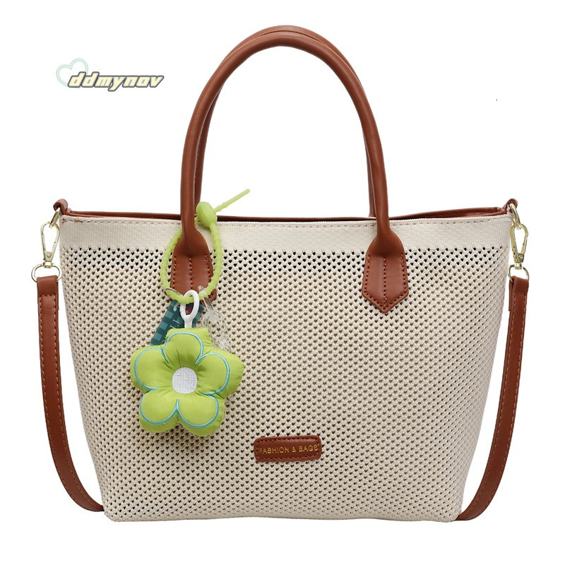 2025 New Straw Large Capacity Bucket for Women Handwoven Commuting Beach Vacation Shoulder Crossbody Bag ddmynov