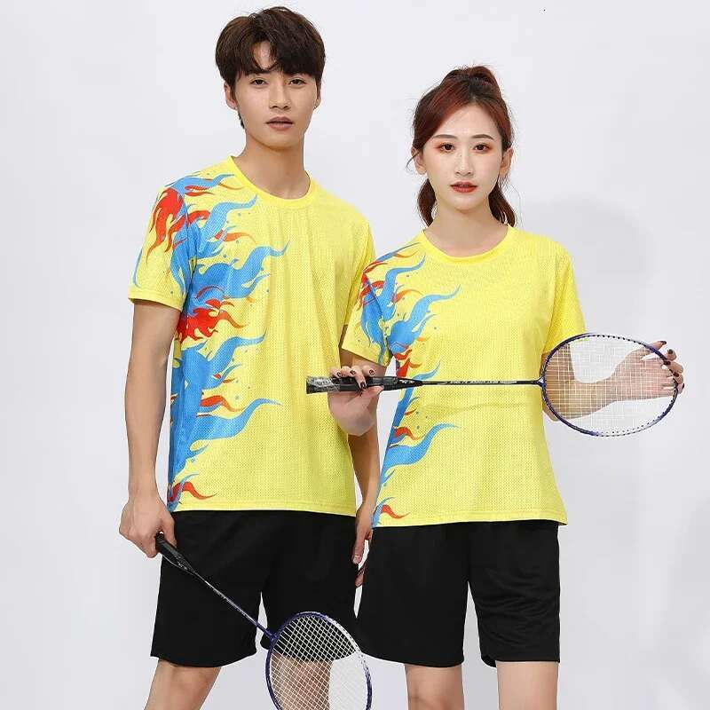 Men's Short Sleeve Quick Drying Women's Running Training Clothes Breathable T-shirt Boys' Badminton Tennis Wear GJ253