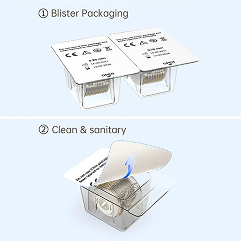 10Pcs Cartridges Bio Roller G5 Replace 540 Titanium Needle 0.25mm 0.5mm 1.0mm 1.5mm 2.0mm EMS Derma Roller Head Microneedle Stamp Dermapen G5 Device A