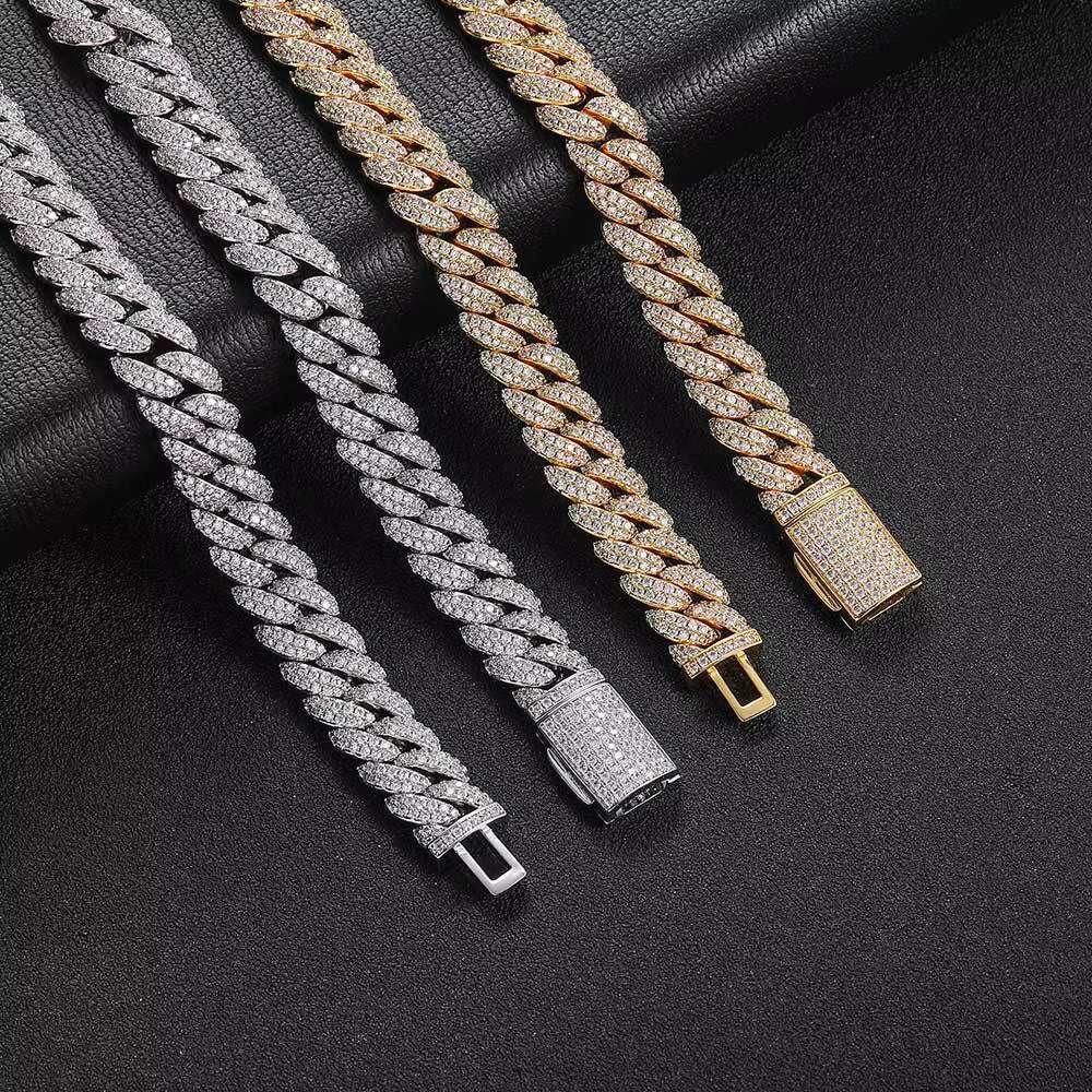 OACOCA Hip Hop Zircon Cuban Chain Ice Necklace Men Fashion Jewelry Long Necklace for Women 10mm Gold Plated Charm Necklaces