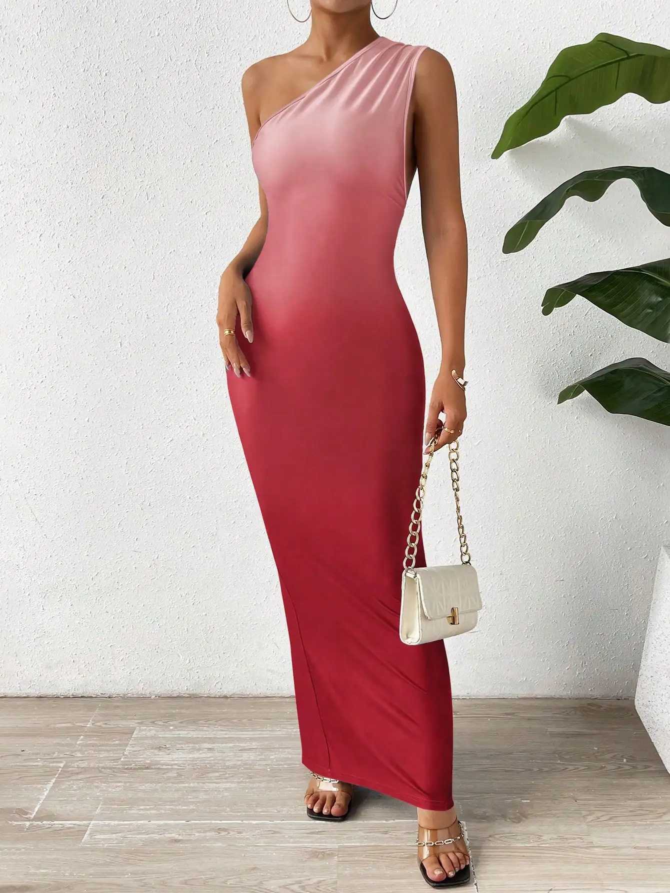 Elegant and fashionable off-shoulder hip irregular ruffles knitted spring and summer womens dressXJ250610