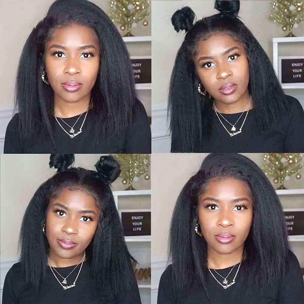 13x4 Transparent Frontal Kinky Straight 4x4 Lace Closure Wig 100% Brazilian Human Hair Wigs For Women Sale