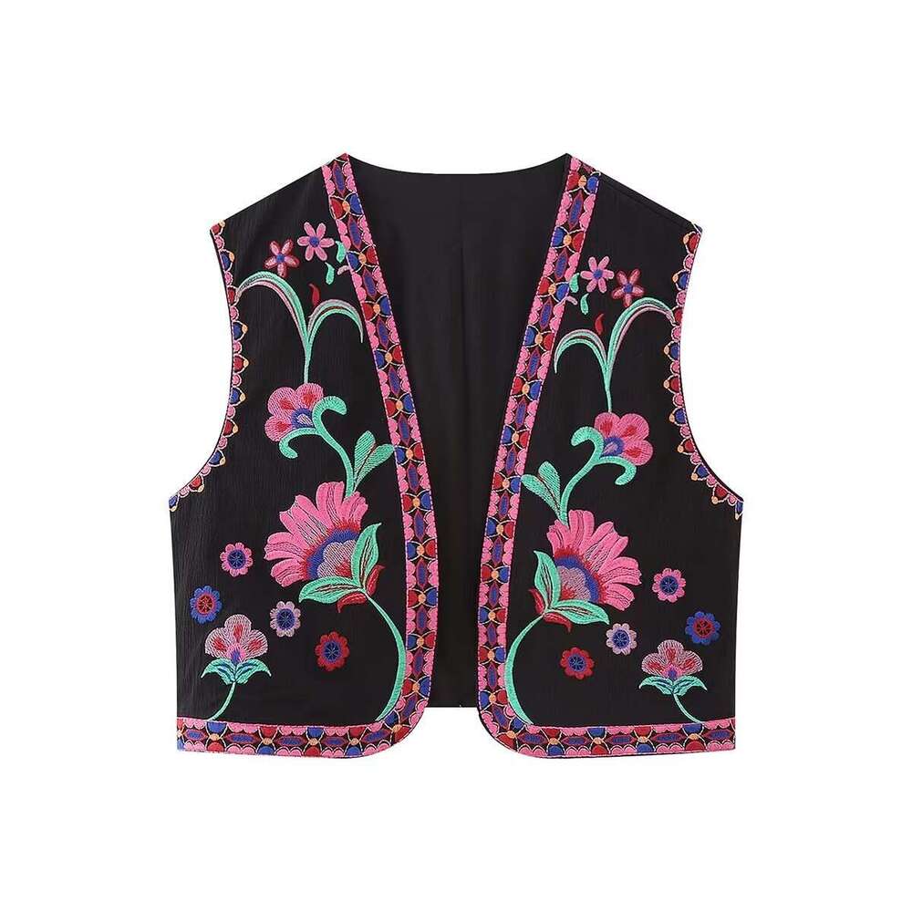 Autumn New Style Simple Versatile Embroidered Cardigan Vest68923 B5