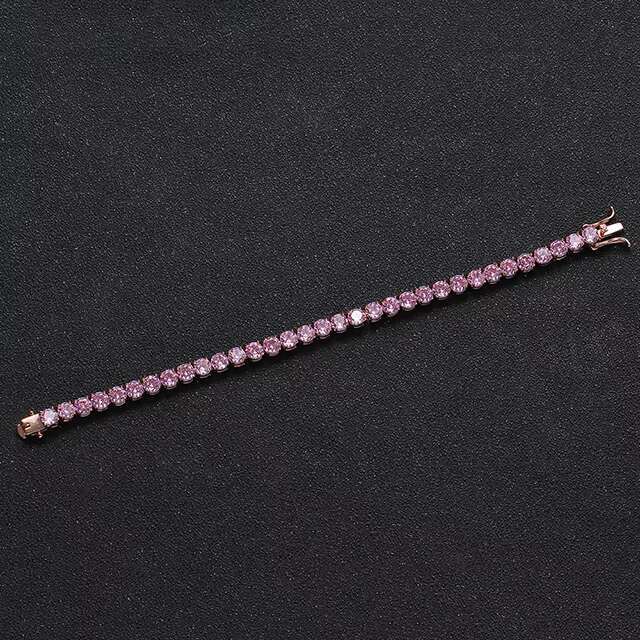 OACOCA 3mm 4mm 5mm Tennis Chain Bracelet pink Tennis Bracelet
