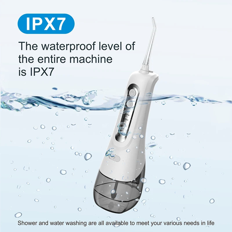 L9 Oral Irrigator USB Rechargeable Water Flosser Portable Dental Water Jet Floss Tooth Pick 4 Jet Tip 300ml 4 Modes Teeth Clean 250605