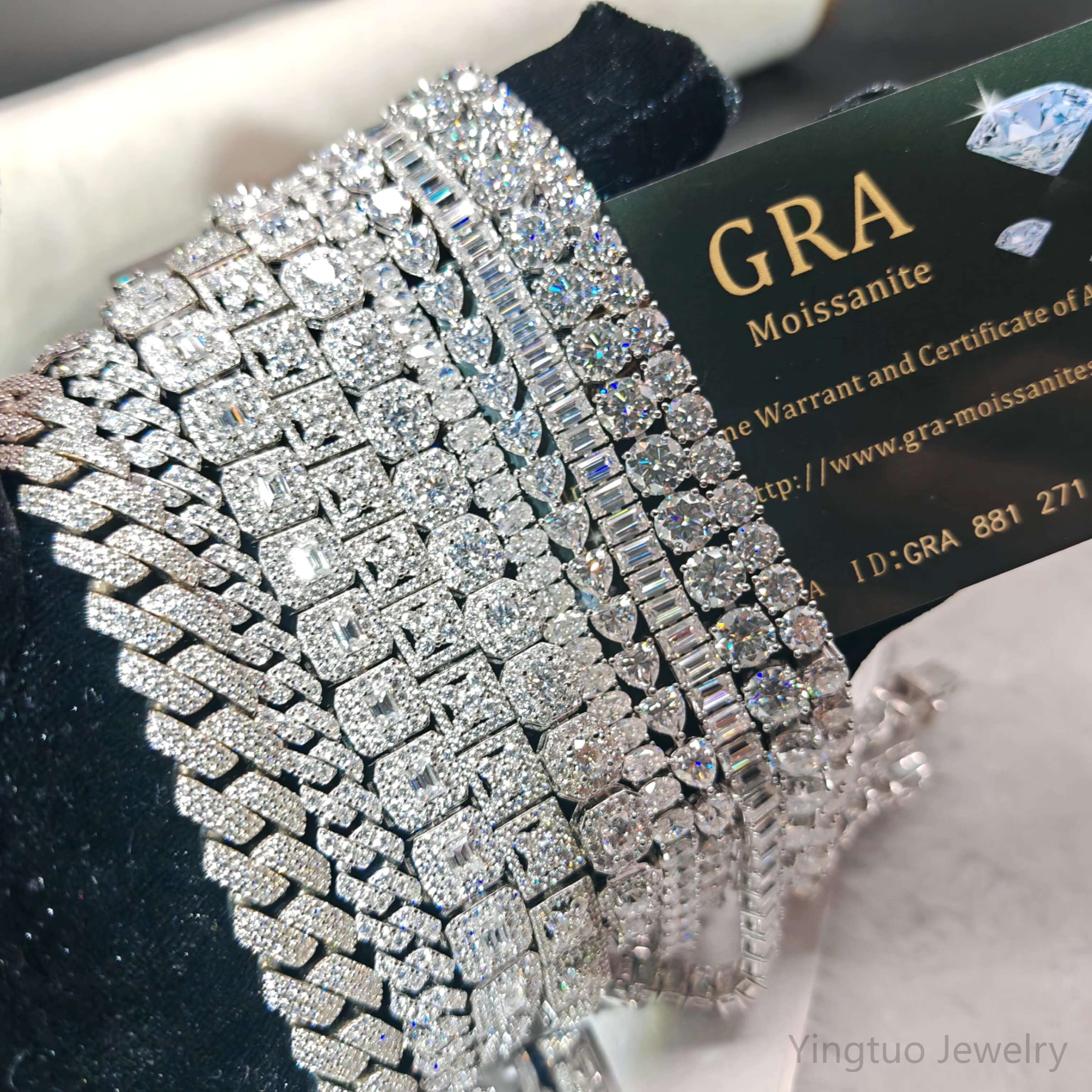 OACOCA 3MM/ 4mm /5MM/6MM/6.5MM D VVS1 Moissanite Tennis Chain Necklace Bracelet Hiphop Style Chain Necklace With GRA Certification HOT