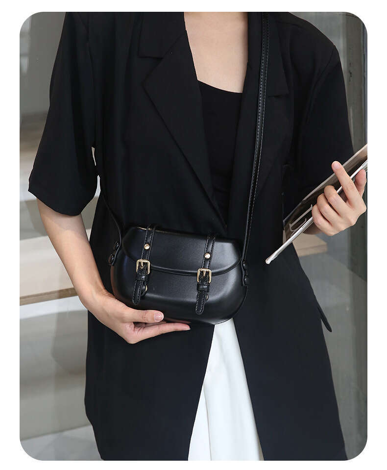 2025 New High-End Crossbody Simple Shoulder Fashion Saddle Niche Solid Color Phone Bag