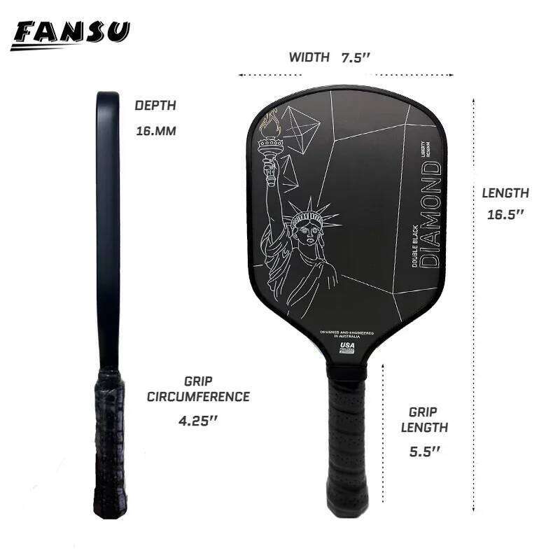 USAPA Standard Approved Double Black Dia liberty RC 16mm Thermoforming Professional Pickleball Paddle