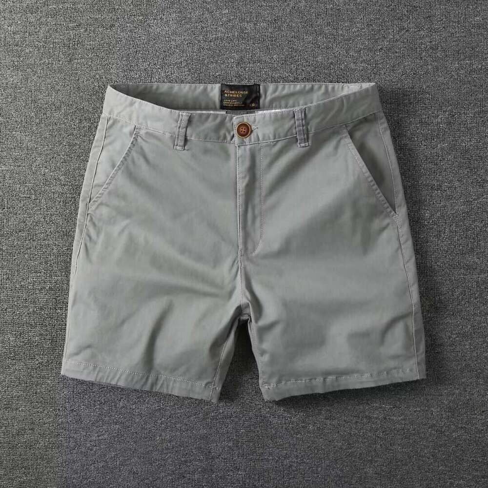 Summer New Men's Casual Slim Fit Straight Cargo With Slight Stretch, Cotton Four-Quarter Pants, Beach Shorts B5