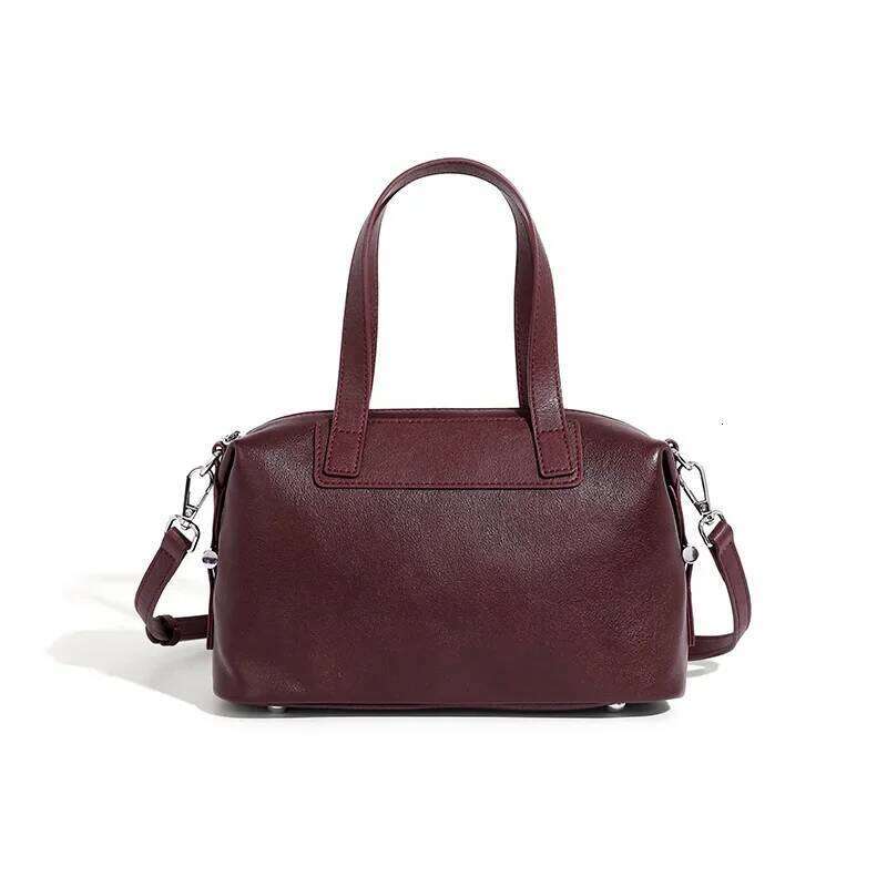 High Quality 2025 New Women's Genuine Leather First Layer Cowhide Vintage Boston Shoulder Hand Cross Body Bag 2931