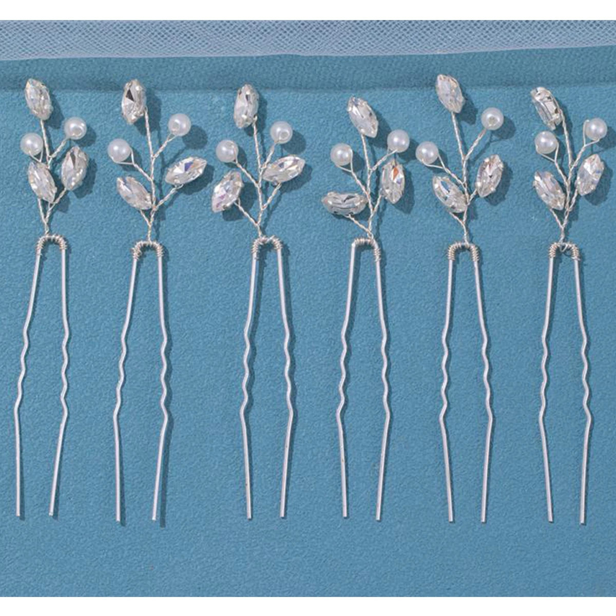 6Pcs Bridal Hairpins Wedding Headpiece Golden And Silvery Pearl Hair Comb Rhinestone Crystal Wedding Hair Accessories 250610