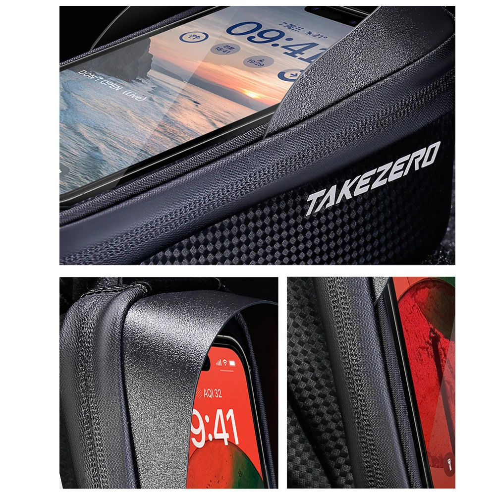 Touch Screen Bicycle Frame Top Tube Bag Light Barrier Waterproof Bike Pouch Phone Case Hard Shell Case Cycling Accessories 250610
