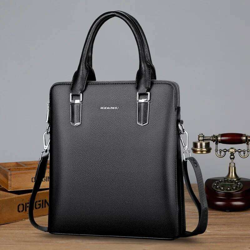New Cow Genuine Leather Business Men's Briefcase High Capacity Male Shoulder Men Messenger Bag Tote Computer Bags