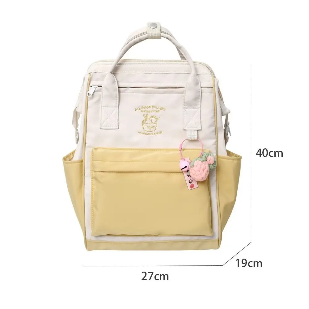 High Quality Canvas Laptop Backpack Lightweight Student Bookbag Schoolbag Durable Contrasting Colors Travel Bag 250606